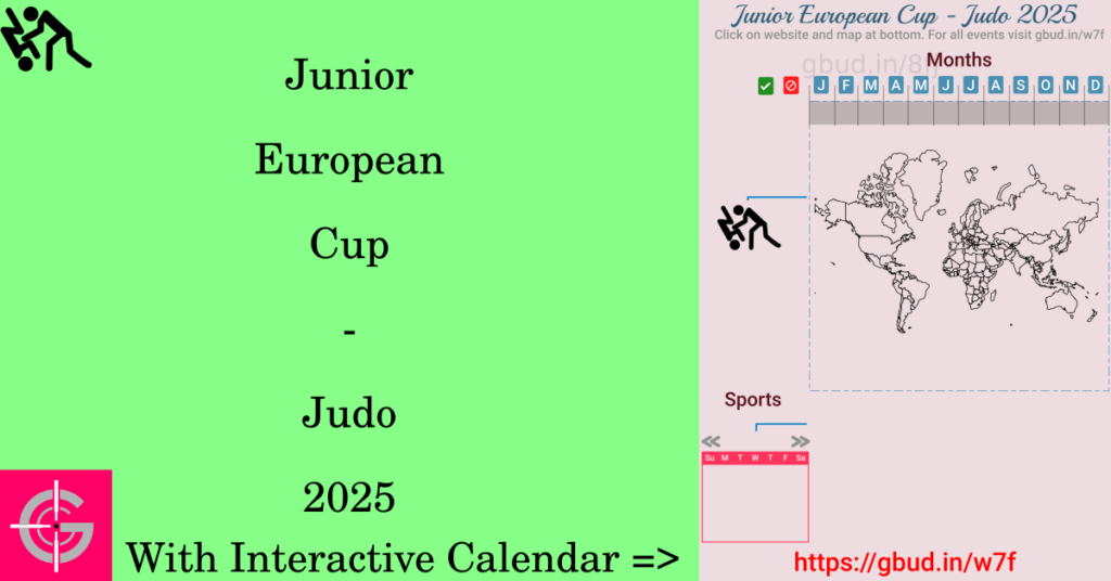 Sport event in 2025, Junior European Cup - Judo 2025