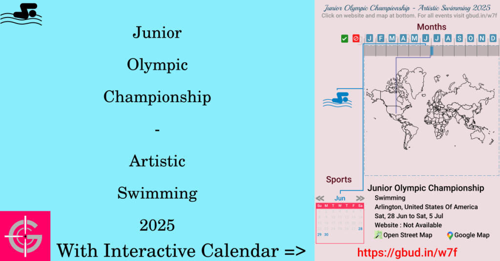 Sport event in 2025, Junior Olympic Championship - Artistic Swimming 2025