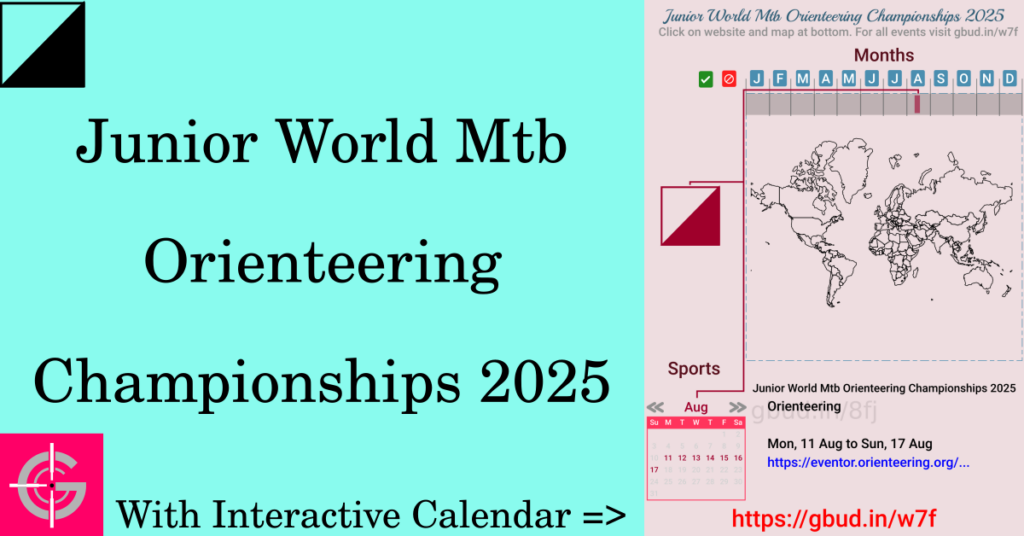 Sport event in 2025, Junior World Mtb Orienteering Championships 2025