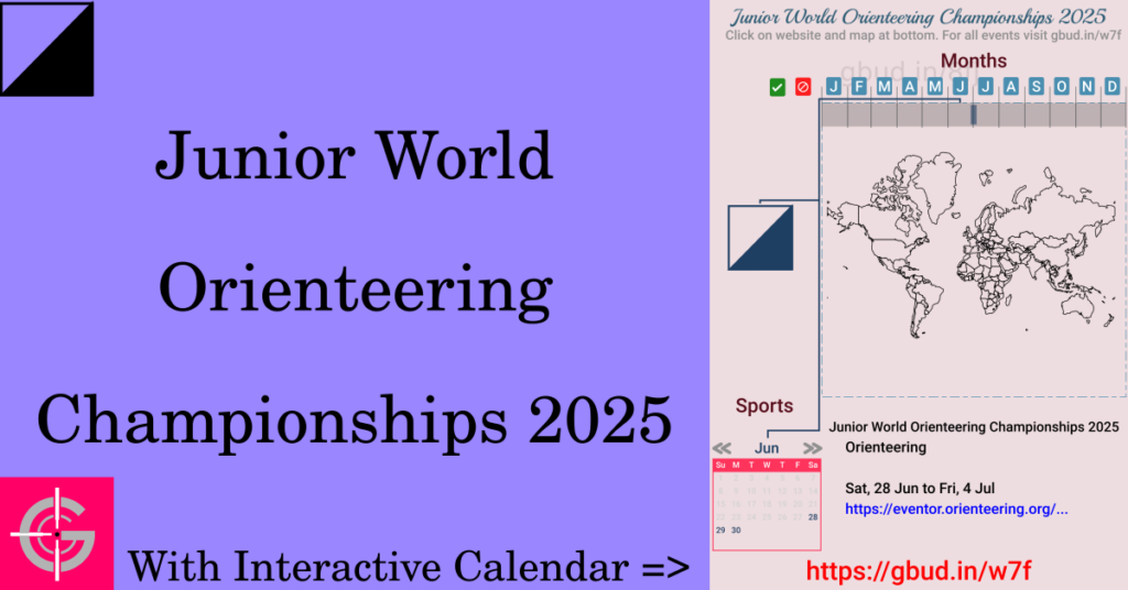 Sport event in 2025, Junior World Orienteering Championships 2025