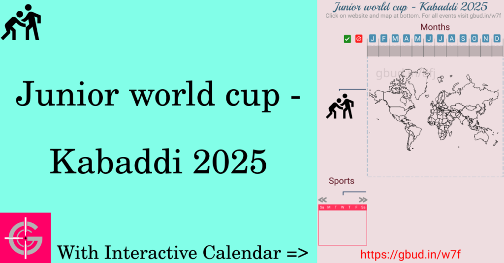 Sport event in 2025, Junior world cup - Kabaddi 2025