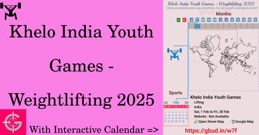 Sport event in 2025, Khelo India Youth Games - Weightlifting 2025