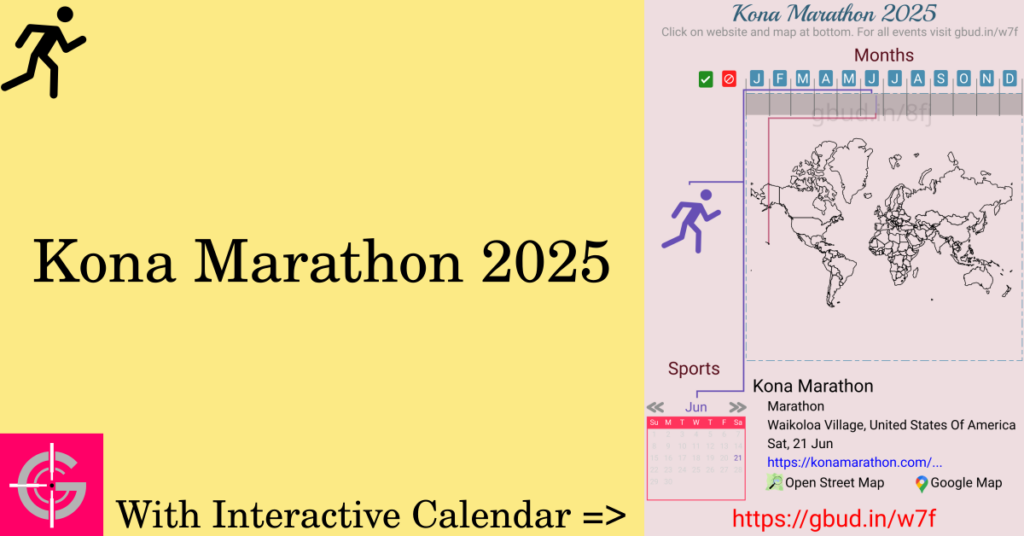 Sport event in 2025, Kona Marathon 2025