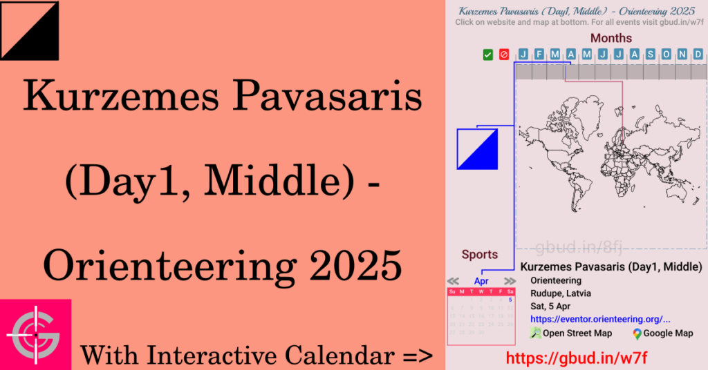 Sport event in 2025, Kurzemes Pavasaris (Day1, Middle) - Orienteering 2025