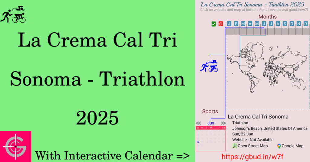 Sport event in 2025, La Crema Cal Tri Sonoma - Triathlon 2025