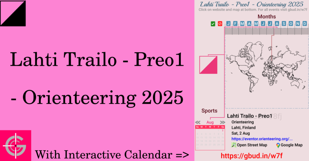 Sport event in 2025, Lahti Trailo - Preo1 - Orienteering 2025