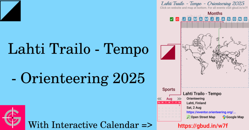 Sport event in 2025, Lahti Trailo - Tempo - Orienteering 2025