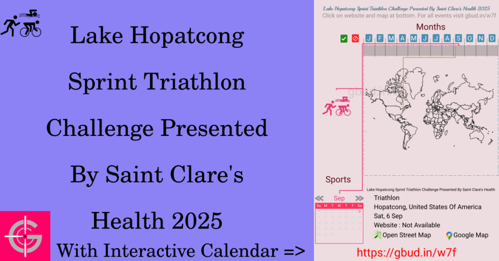 Sport event in 2025, Lake Hopatcong Sprint Triathlon Challenge Presented By Saint Clare's Health 2025