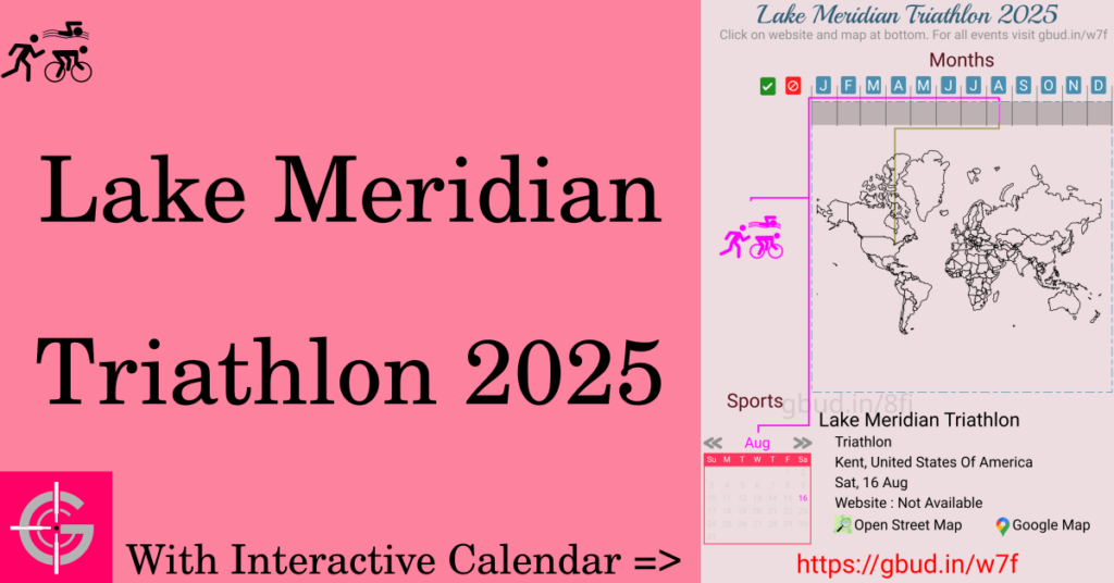 Sport event in 2025, Lake Meridian Triathlon 2025