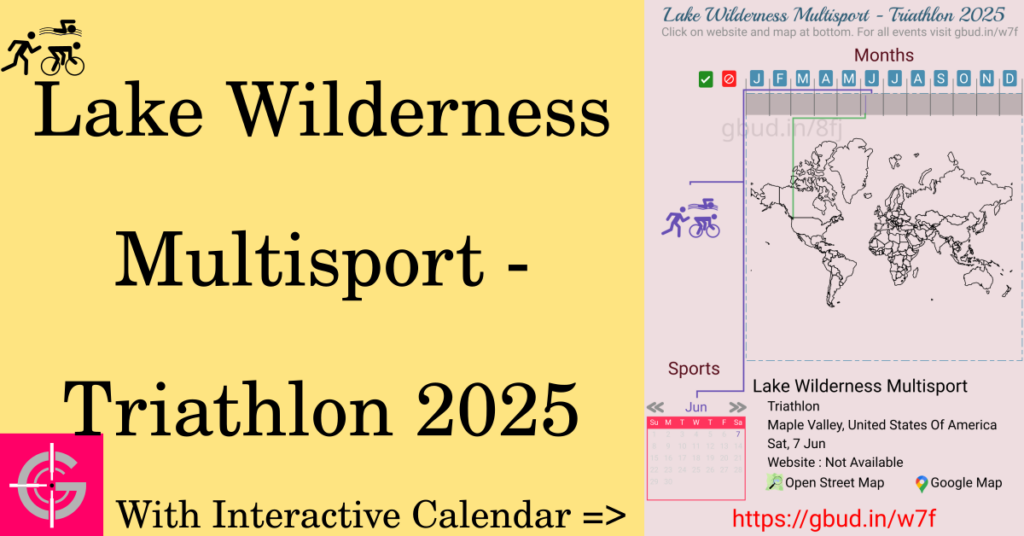 Sport event in 2025, Lake Wilderness Multisport - Triathlon 2025