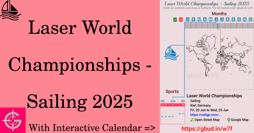 Sport event in 2025, Laser World Championships - Sailing 2025