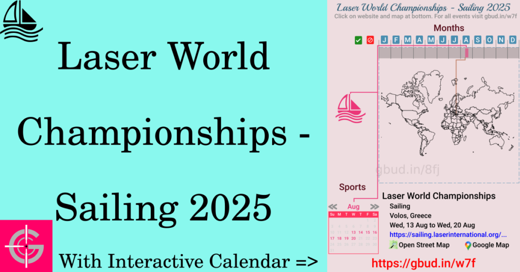 Sport event in 2025, Laser World Championships - Sailing 2025