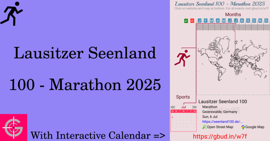 Sport event in 2025, Lausitzer Seenland 100 - Marathon 2025