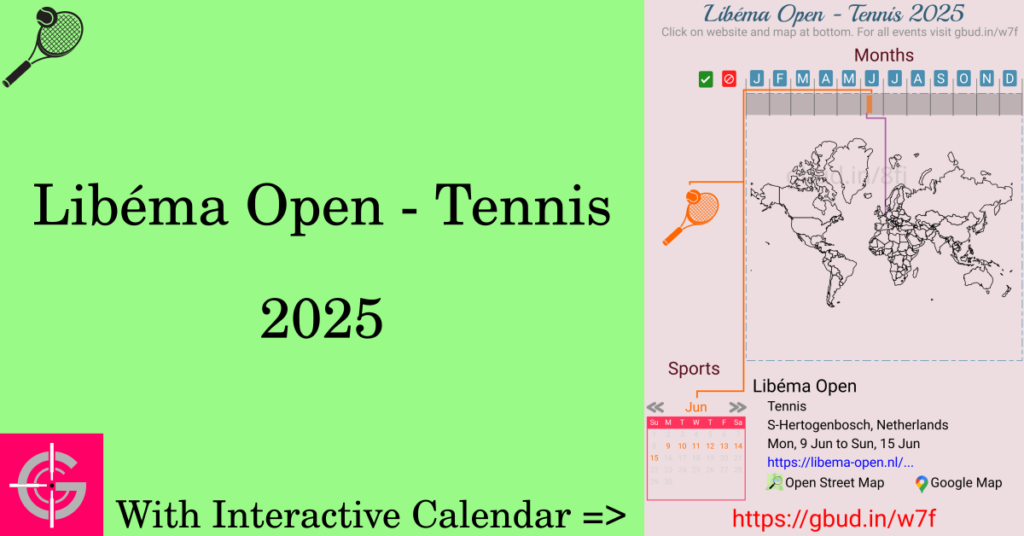 Sport event in 2025, Libéma Open - Tennis 2025