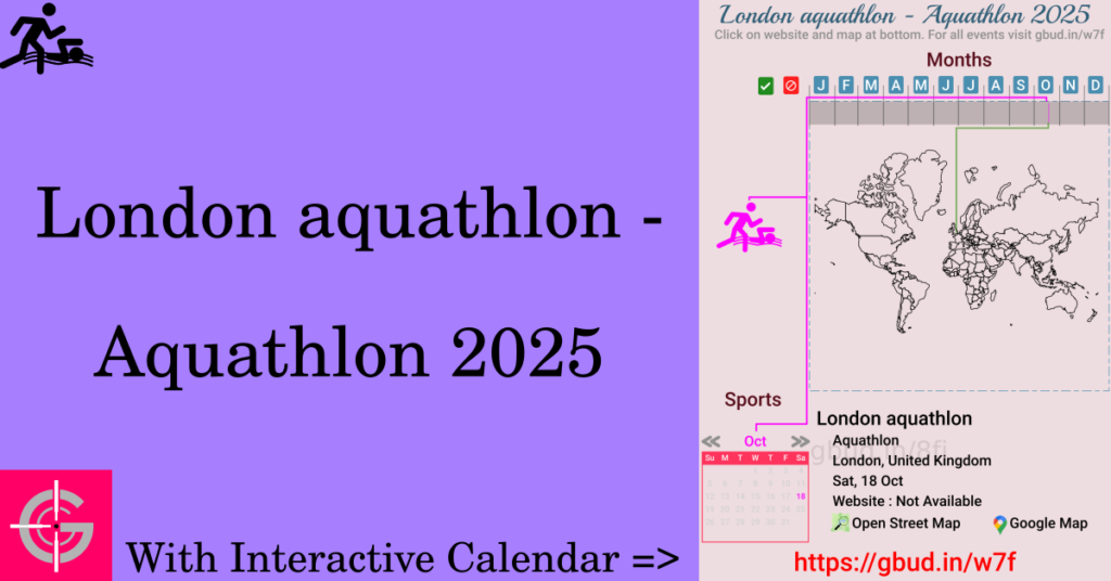 Sport event in 2025, London aquathlon - Aquathlon 2025