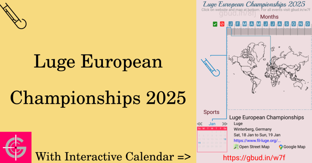 Sport event in 2025, Luge European Championships 2025