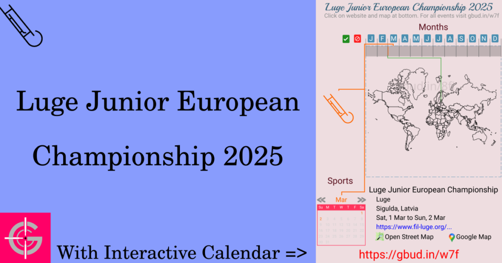 Sport event in 2025, Luge Junior European Championship 2025