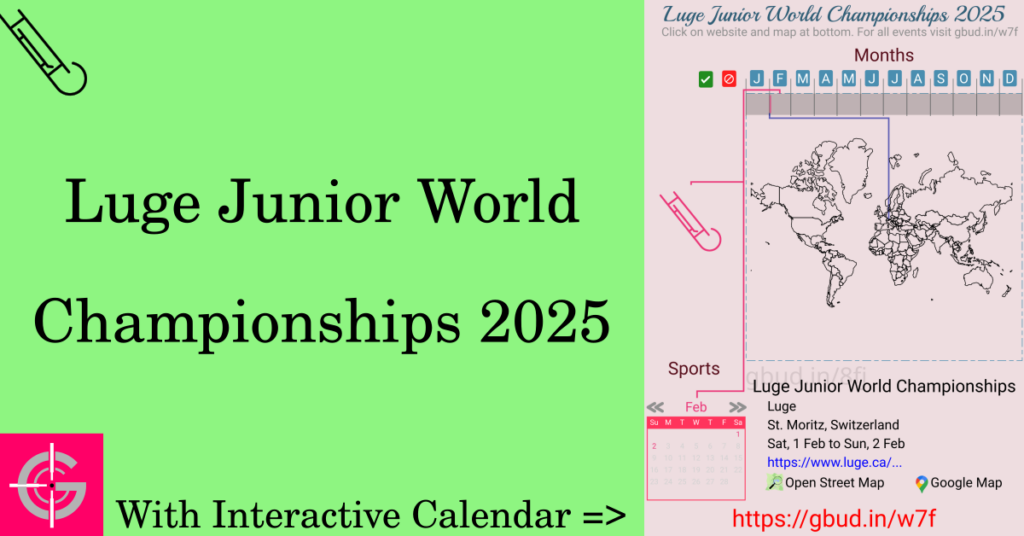 Sport event in 2025, Luge Junior World Championships 2025