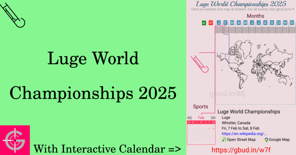 Sport event in 2025, Luge World Championships 2025