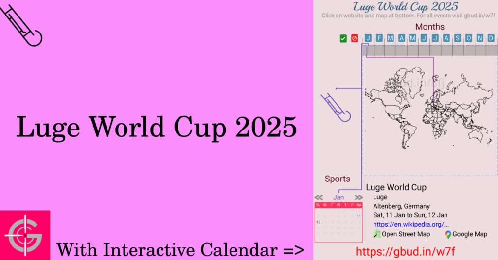 Sport event in 2025, Luge World Cup 2025