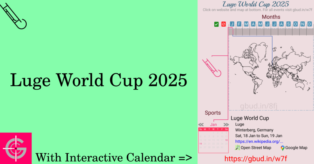 Sport event in 2025, Luge World Cup 2025