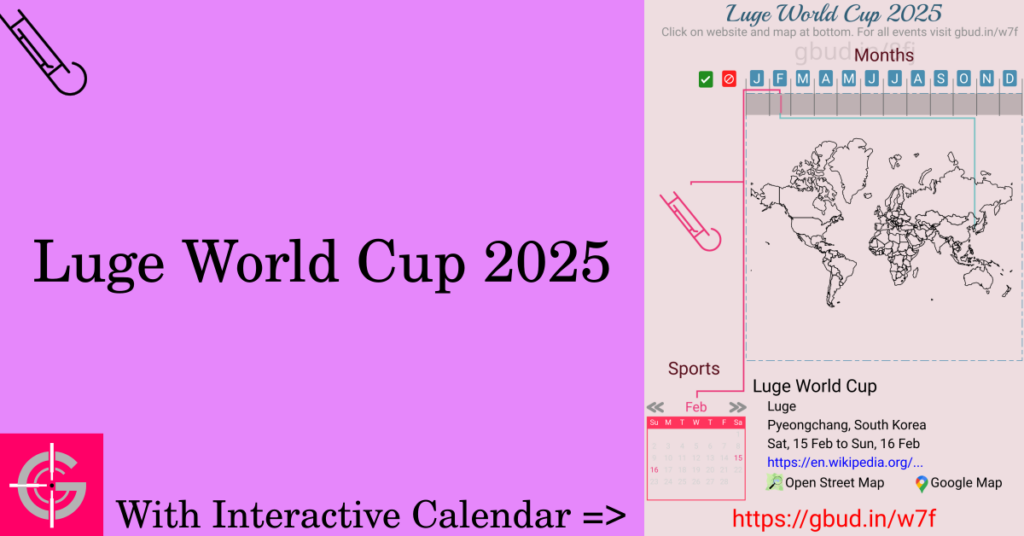 Sport event in 2025, Luge World Cup 2025