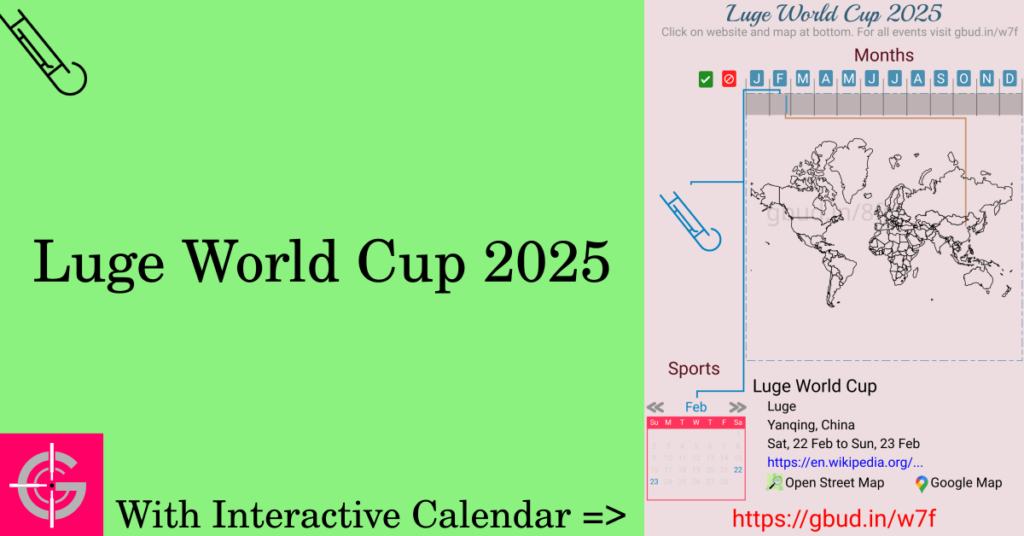 Sport event in 2025, Luge World Cup 2025