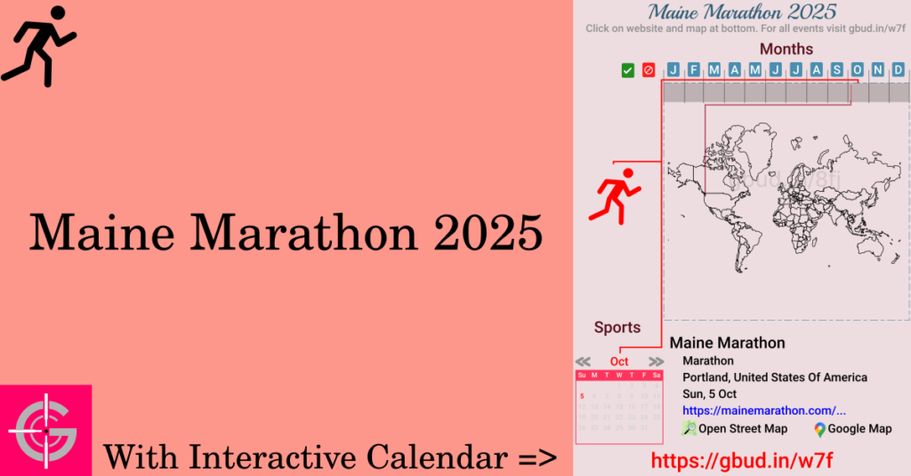 Sport event in 2025, Maine Marathon 2025