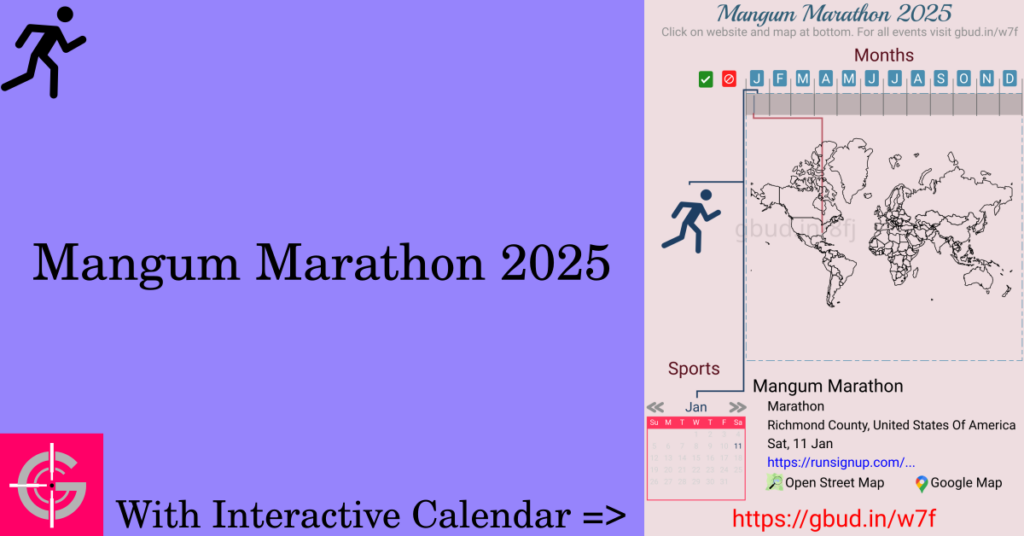 Sport event in 2025, Mangum Marathon 2025