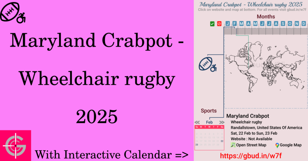 Sport event in 2025, Maryland Crabpot - Wheelchair rugby 2025