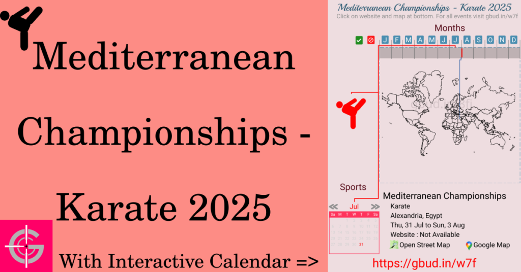 Sport event in 2025, Mediterranean Championships - Karate 2025