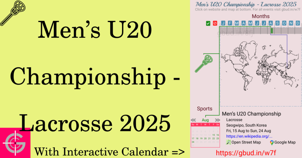 Sport event in 2025, Men’s U20 Championship - Lacrosse 2025