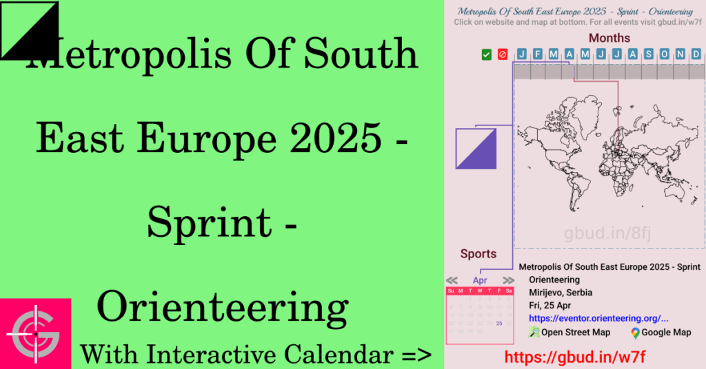 Sport event in 2025, Metropolis Of South East Europe 2025 - Sprint - Orienteering