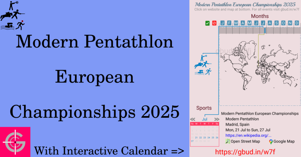 Sport event in 2025, Modern Pentathlon European Championships 2025