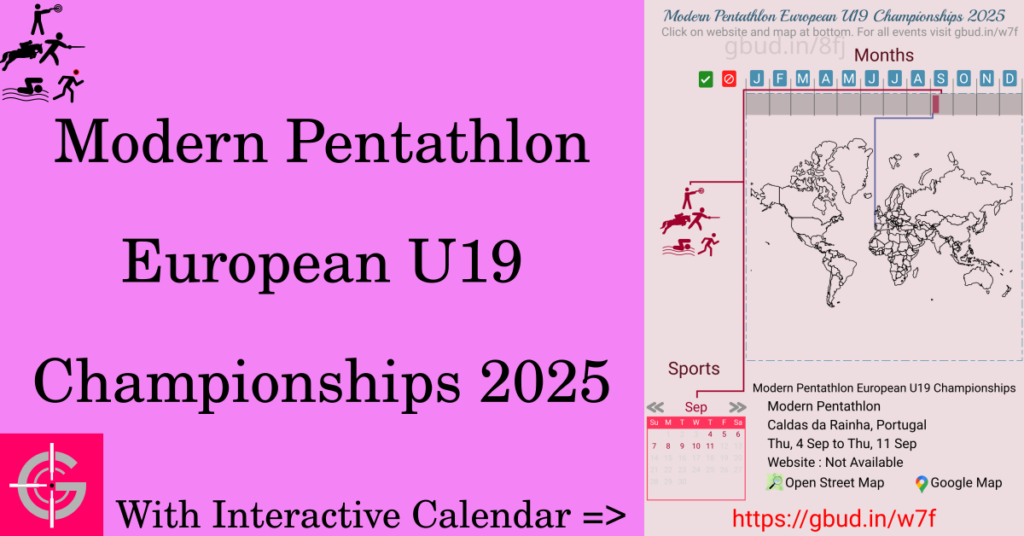 Sport event in 2025, Modern Pentathlon European U19 Championships 2025