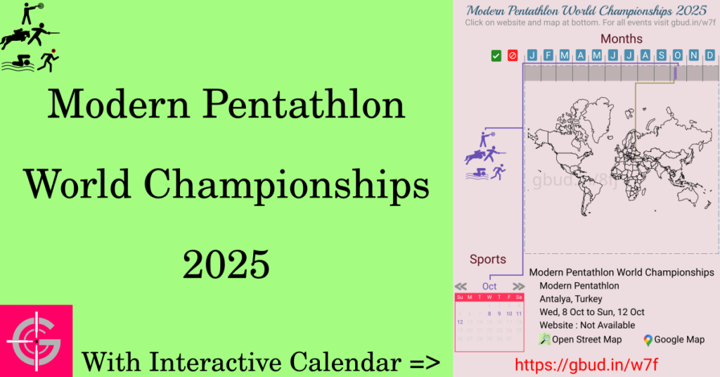 Sport event in 2025, Modern Pentathlon World Championships 2025