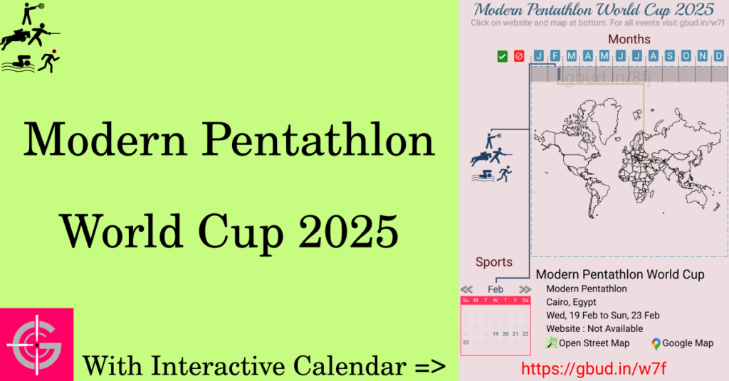 Sport event in 2025, Modern Pentathlon World Cup 2025