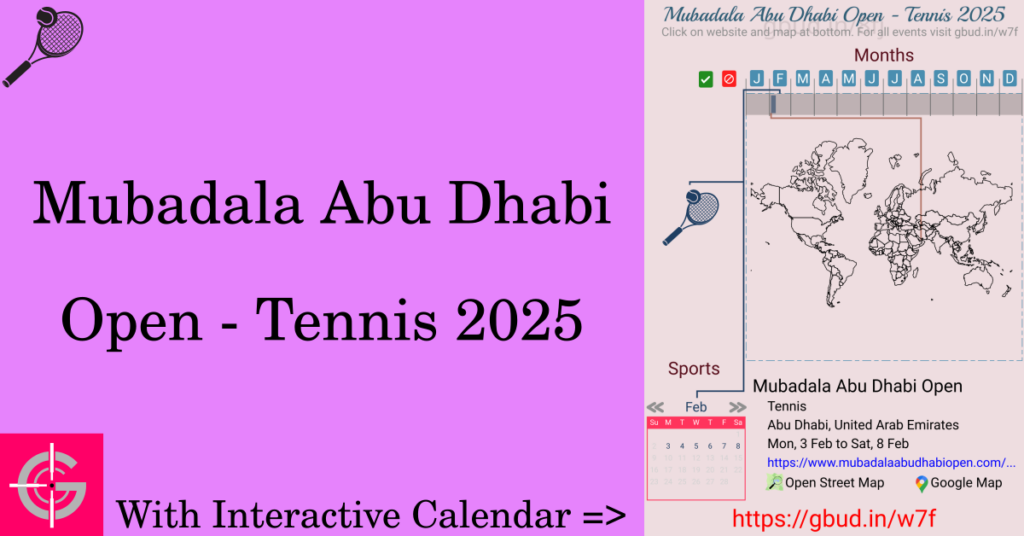 Sport event in 2025, Mubadala Abu Dhabi Open - Tennis 2025