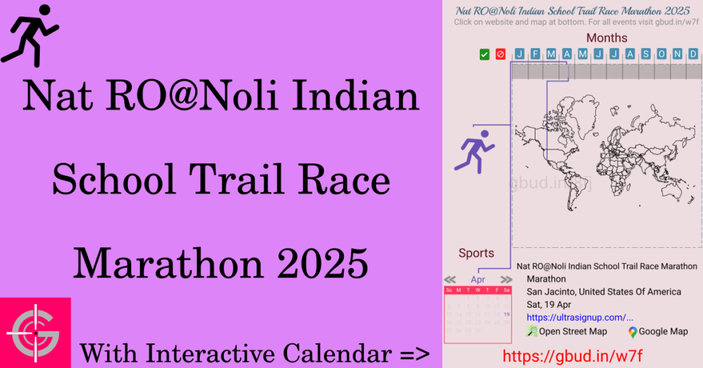 Sport event in 2025, Nat RO@Noli Indian School Trail Race Marathon 2025