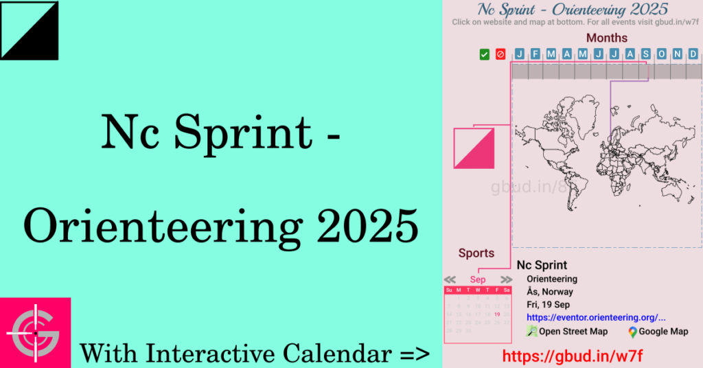 Sport event in 2025, Nc Sprint - Orienteering 2025