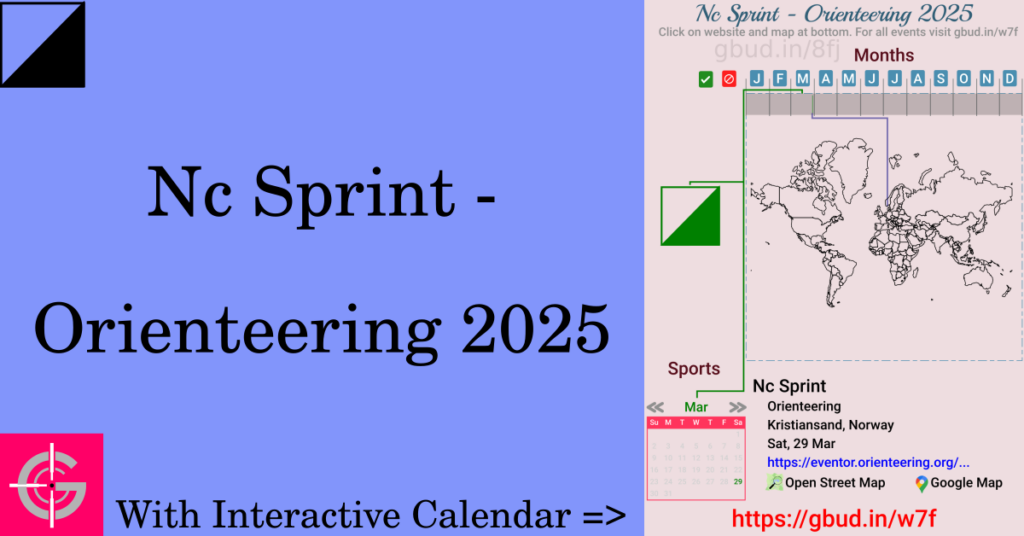 Sport event in 2025, Nc Sprint - Orienteering 2025