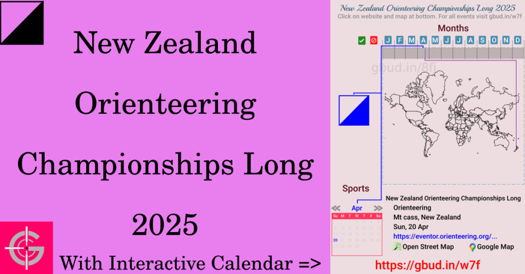 Sport event in 2025, New Zealand Orienteering Championships Long 2025