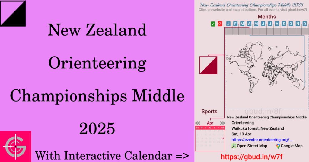 Sport event in 2025, New Zealand Orienteering Championships Middle 2025