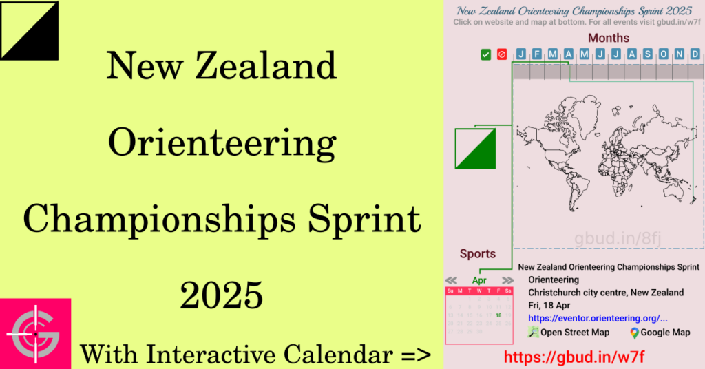 Sport event in 2025, New Zealand Orienteering Championships Sprint 2025