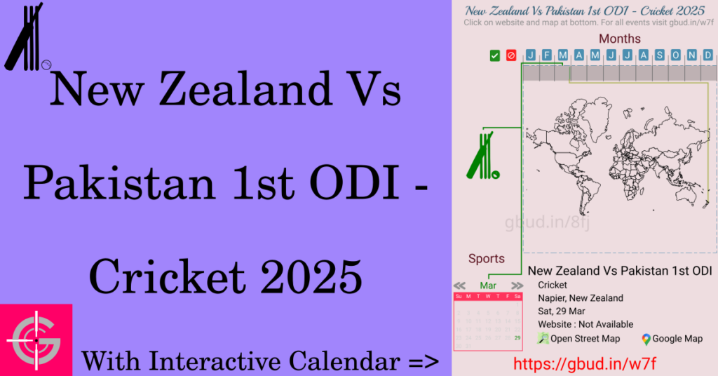 Sport event in 2025, New Zealand Vs Pakistan 1st ODI - Cricket 2025