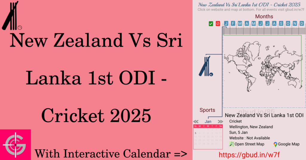 Sport event in 2025, New Zealand Vs Sri Lanka 1st ODI - Cricket 2025