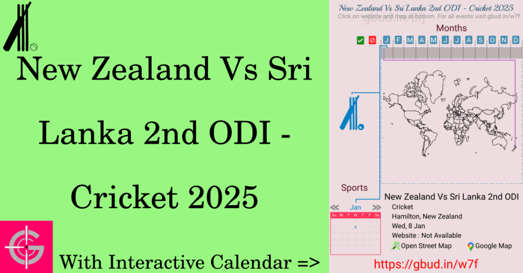 Sport event in 2025, New Zealand Vs Sri Lanka 2nd ODI - Cricket 2025