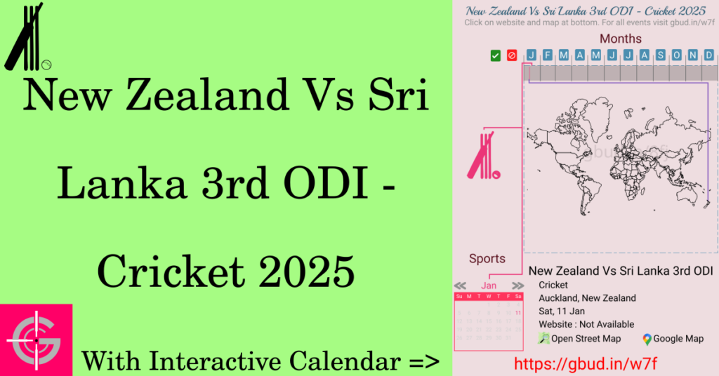 Sport event in 2025, New Zealand Vs Sri Lanka 3rd ODI - Cricket 2025