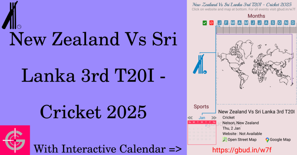 Sport event in 2025, New Zealand Vs Sri Lanka 3rd T20I - Cricket 2025