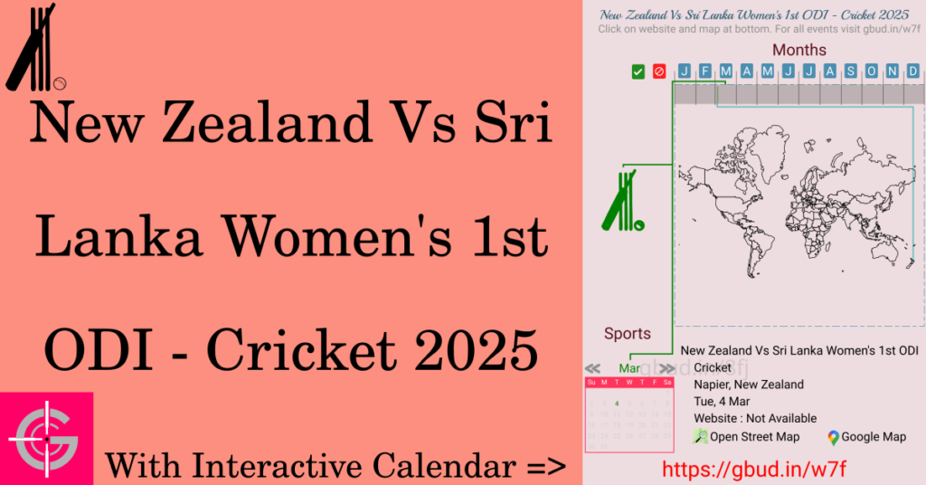 Sport event in 2025, New Zealand Vs Sri Lanka Women's 1st ODI - Cricket 2025